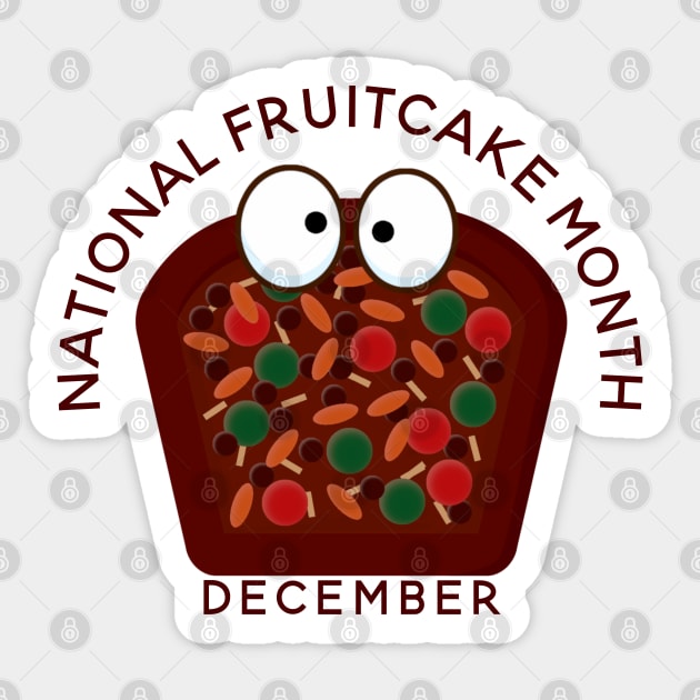 National Fruitcake Month, cute kawaii fruitcake Sticker by HolidayBug